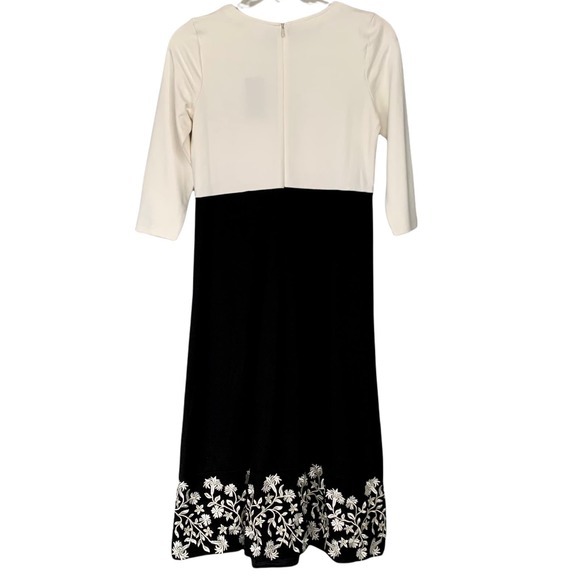 J. Jill X Christian Siriano Ponte Knit Embroidered Floral Midi Dress Size XS - Picture 5 of 10